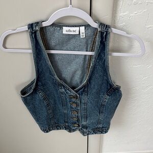 Denim Blue Button-Up Tank Top